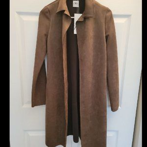COPY - ZARA Suede Coat, Brown